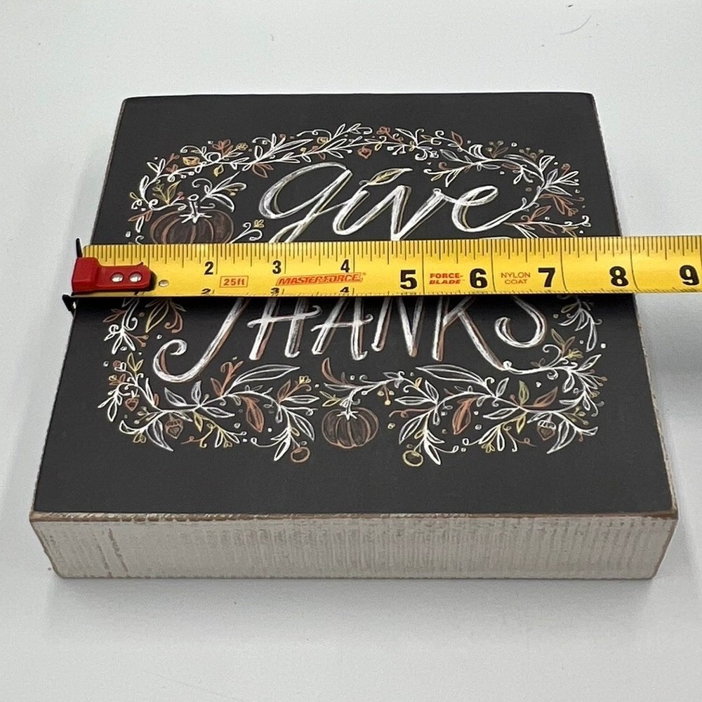 Primitives by Kathy Box Sign Home Decor OS Black NWOT Give Thanks Autumn - Picture 10 of 10